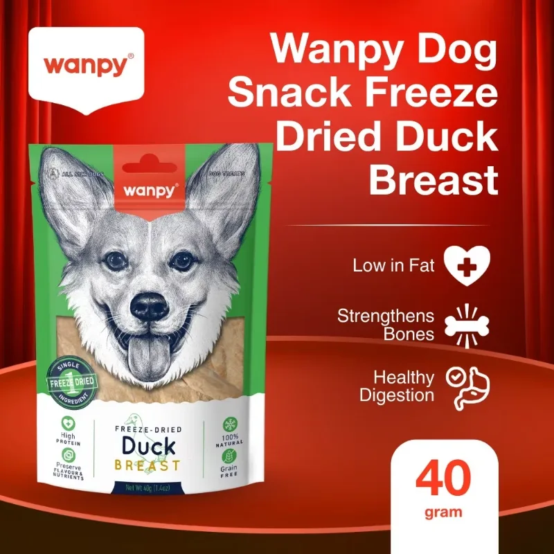 Wanpy Dog Snack Treats Camilan Anjing Freeze Dried Duck Breast 80gr
